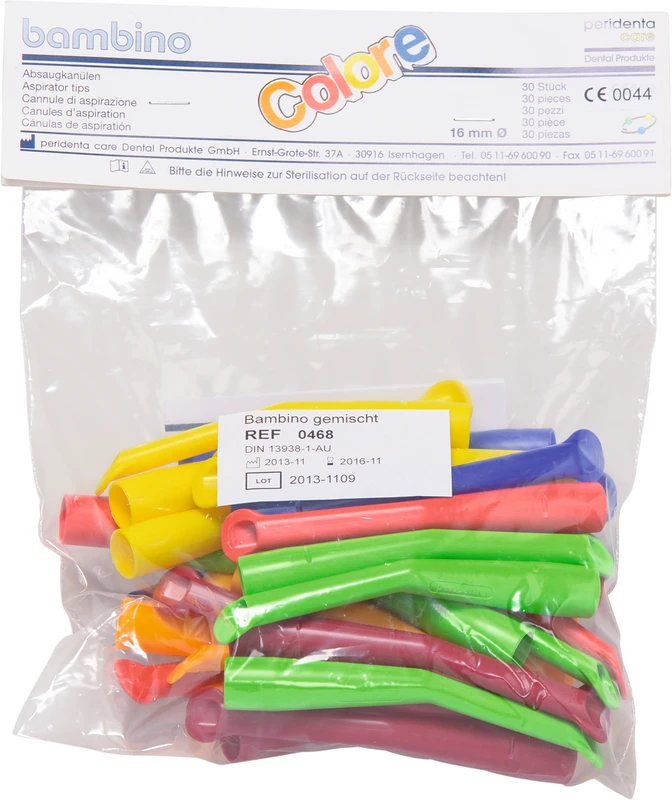 Absaugkanülen Bambino  Packung  30 Stück sortiert in 6 Farben