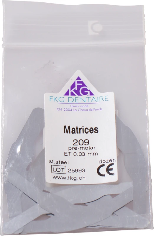 FKG Matrizen  Packung  12 Stück 209, ET 0,03 mm, Molar