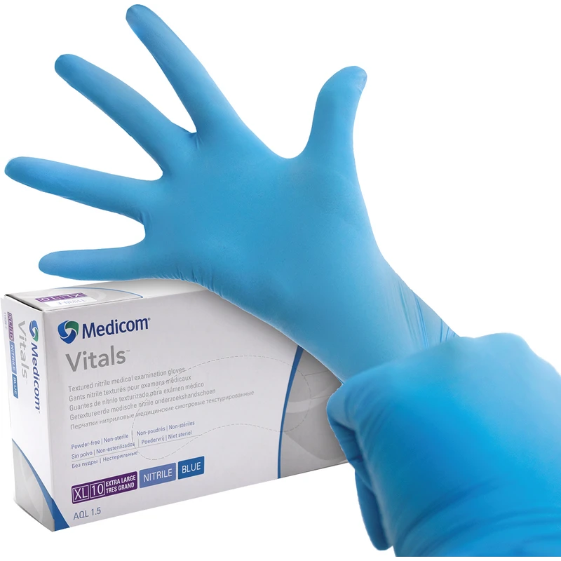 Medicom® SafeTouch® Advanced Vitals Nitril-Handschuhe  Packung  100 Stück puderfrei, blau, XL