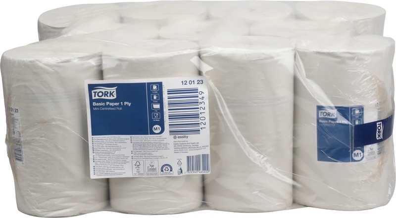 TORK® Standard Papierwischtücher 1-lagig   Packung  11 Rollen 120 m lang, 1-lagig,  21,5 cm breit, weiß