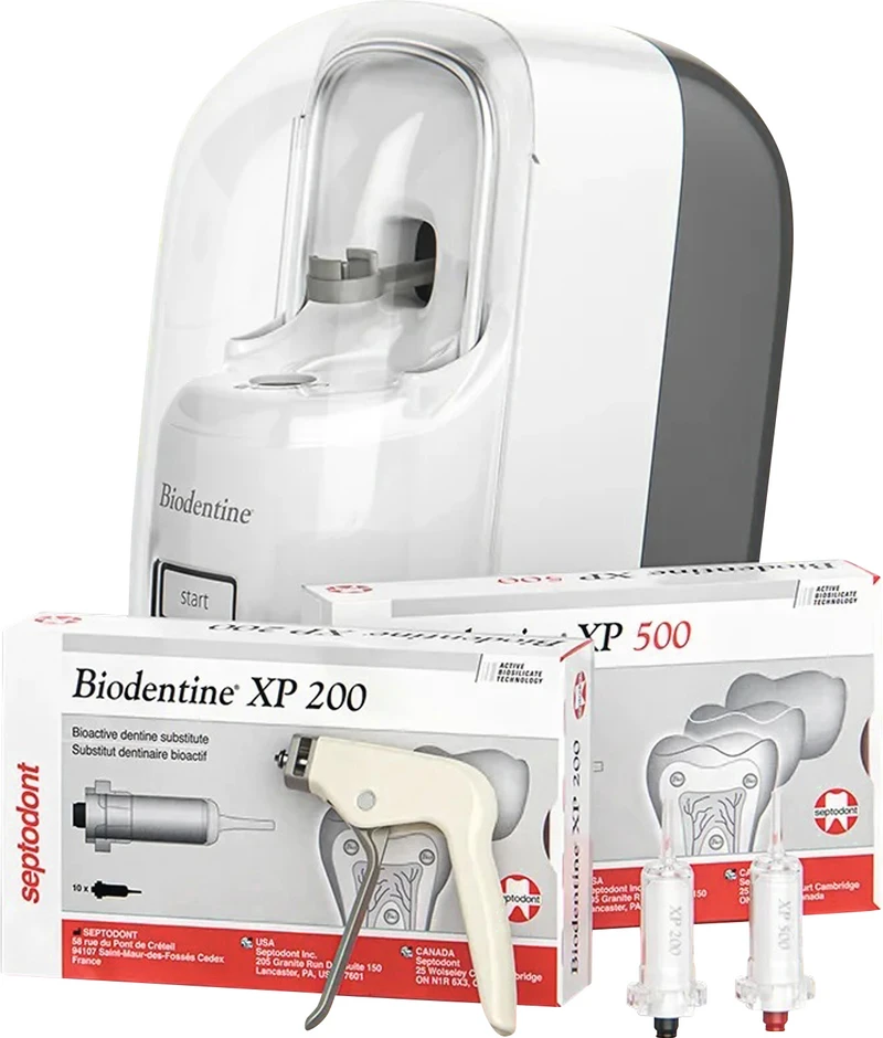 Biodentine XP  Starter-Paket  20 Kartuschen inklusive Hochleistungsmixer und Applikationspistole