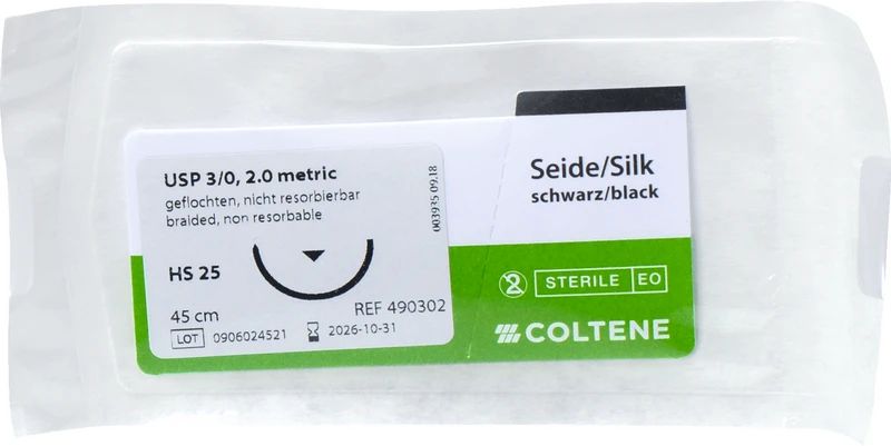 roeko Sintraumal  Packung  12 Stück schwarz, 45 cm, HS 25, 1\2 Kreis, außenschneidend, 25 mm, USP 3\0