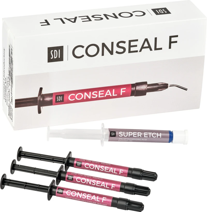 conseal f  Kit  3 x 1 g Spritzen Versiegler, 1,25 g Super Etch LV Spritze, 20 Einwegtips
