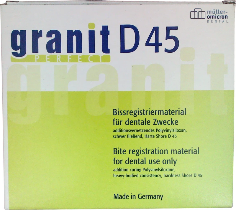 granit® PERFECT D45  Packung  2 x 50 ml Kartusche, 12 Mixing Tips grün