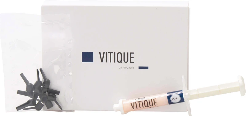 Vitique  Spritze  3,9 g Try-In-Paste pink, 10 Veneer-Tips