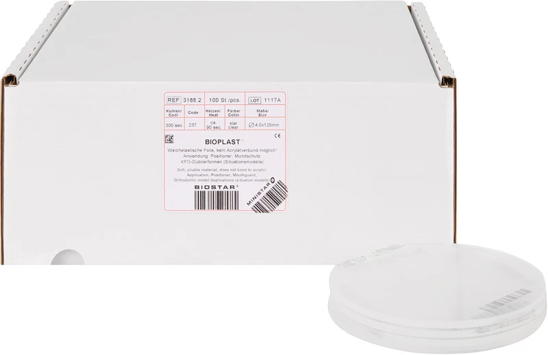 BIOPLAST®  Packung  100 Stück klar, rund, Ø 125 mm, Stärke 4 mm