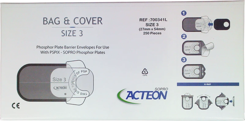 Biss-Schutzhüllen  Packung  250 Schutzhüllen Größe 3, 27 x 54 mm