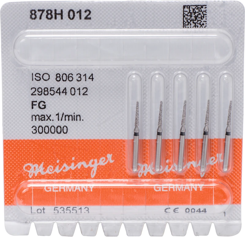 Diamanten 878  Packung  5 Stück schwarz super grob, FG, Figur 298 Torpedo, 8 mm, ISO 012