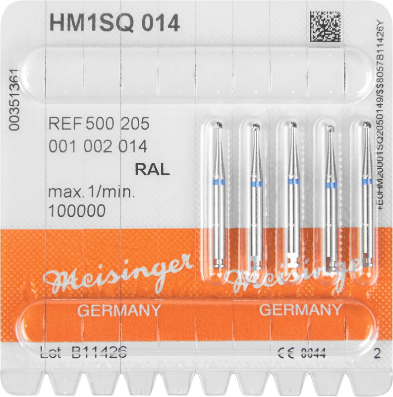 HM-Bohrer 1SQ  Packung  5 Stück schnittfr. Verz. Querhieb, RAL, blau, Figur 001, ISO 014