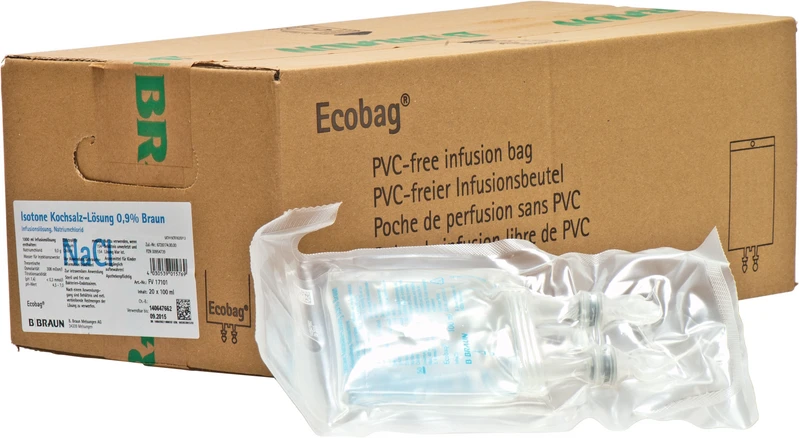 Kochsalzinfusionslösung 0,9%  Karton  20 x 100 ml Infusionsbeutel