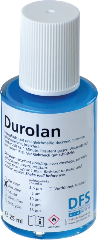 Durolan  Flasche  25 ml Stumpflack blau, Schichtstärke 5 µm