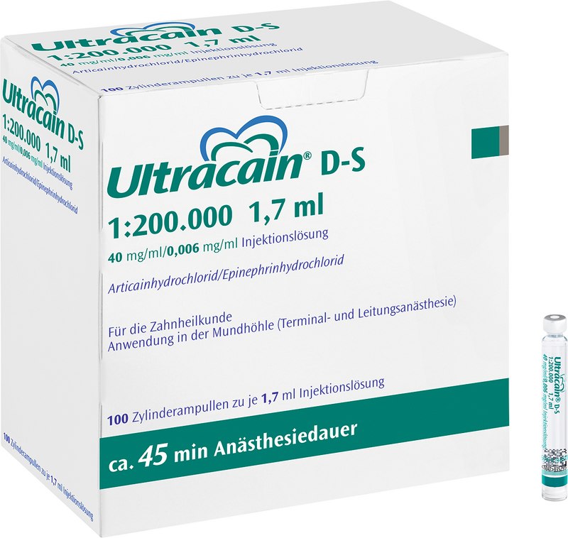 Ultracain® D-S \D-S forte   Packung  100 x 1,7 ml DS, 1:200.000