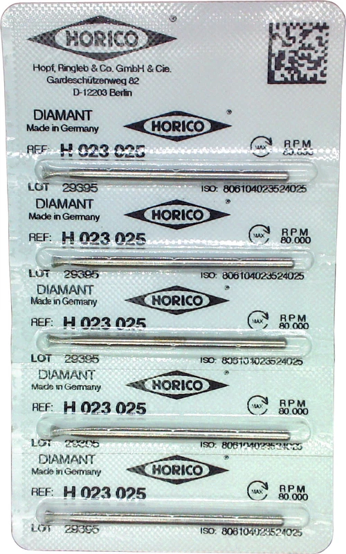 Diamantschleifer H 023  Stück  5 Stück HP, Figur 023, 2 mm, ISO 025