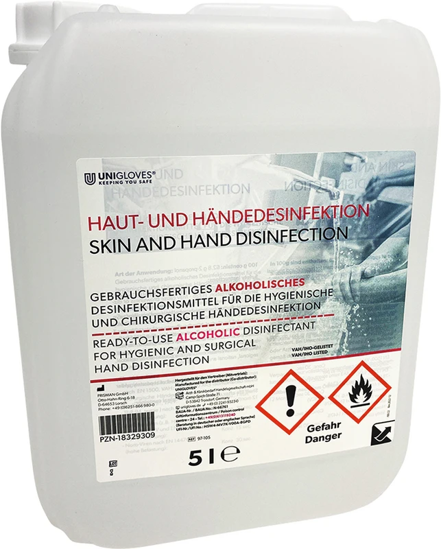 UNIGLOVES Händedesinfektion  Kanister  5 Liter
