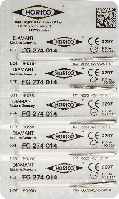 Diamantschleifer 274  Packung  5 Stück FG, Figur 274, 10 mm, ISO 014