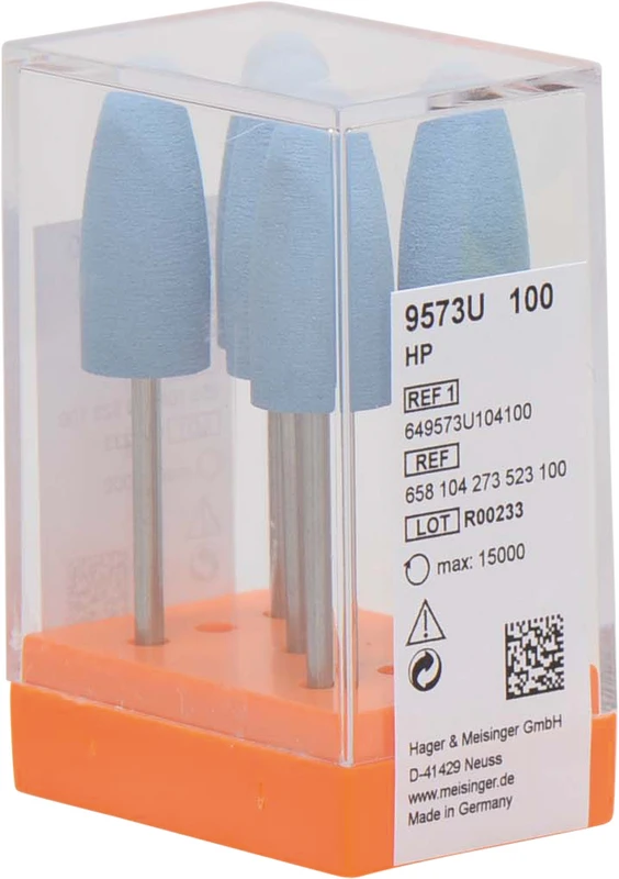 Silikonpolierer 9573  Packung  5 Stück hellblau fein, HP, Figur 273, 24 mm, ISO 100