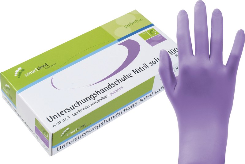 smart Nitrilhandschuhe Soft PF  Packung  100 Stück puderfrei, lila, XS