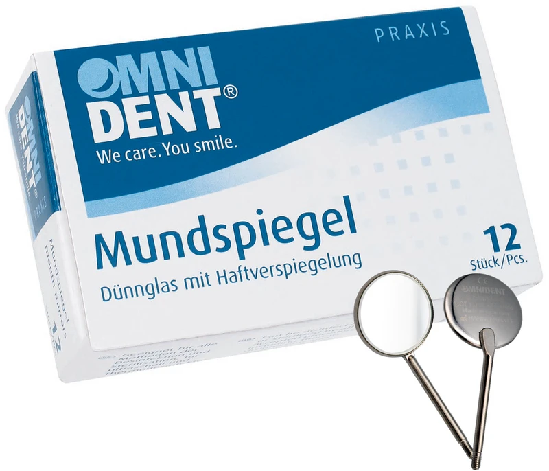 Mundspiegel  Packung  12 Stück Rhodium Nr. 4 plan 22 mm