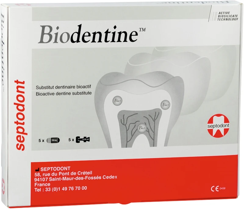 Biodentine  Packung  5 Kapseln Pulver, 5 Flüssigkeitspipetten