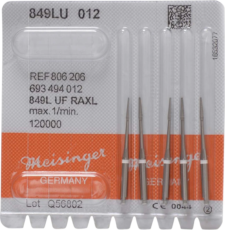 Diamanten 849  Packung  5 Stück weiß ultra fein, RA XL, Figur 693 Konus rund, 6 mm, ISO 012
