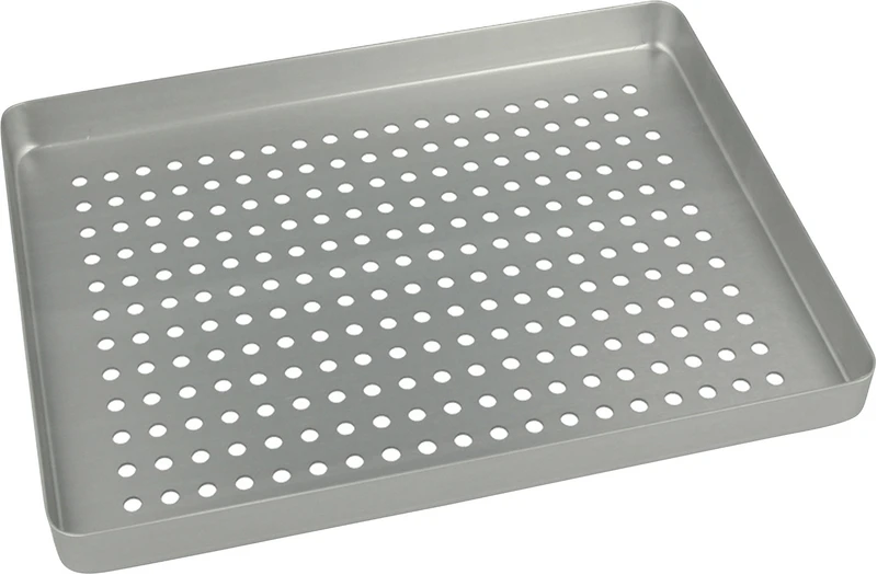 Norm-Tray Aluminium  Stück  Boden gelocht silber, mini, 18 x 14 cm