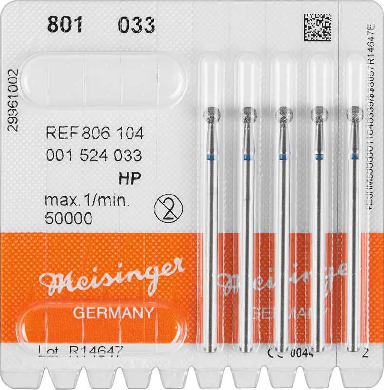 Diamanten 801  Packung  5 Stück blau mittel, RA, Figur 001 Rund, ISO 033