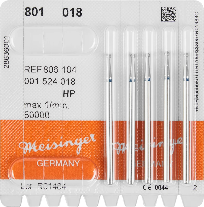 Diamanten 801  Packung  5 Stück blau mittel, HP, Figur 001 Rund, ISO 018