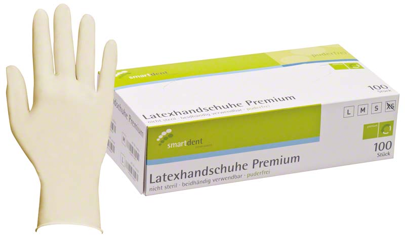 smart Latexhandschuhe Premium PF  Packung  100 Stück puderfrei, XS