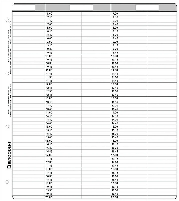 Terminblätter Classic Format   Nachfüllpackung  53 Stück Typ 212