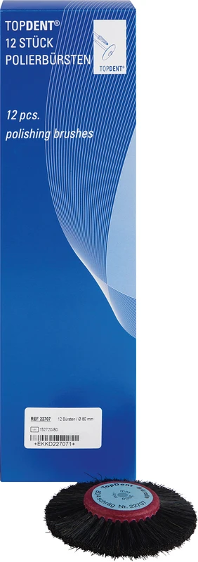 TOPDENT Polierbürsten  Packung  12 Stück, 4-reihig, Chungkingborsten 20 mm, Ø 80 mm