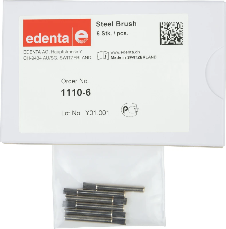 Stahlpinsel  Packung  6 Stück unmontiert, 6 mm, ISO 030