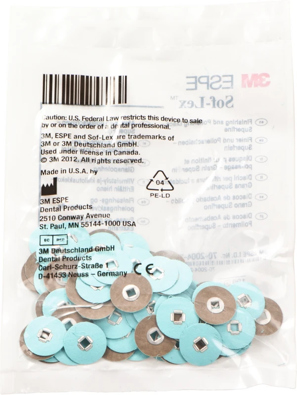 Sof-Lex Ausarbeitungs- und Polierscheiben  Packung  100 Scheiben für Moore-Mandrelle Ø 15,8 mm, sehr fein