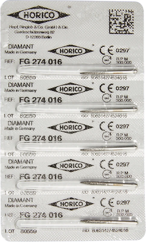 Diamantschleifer 274  Packung  5 Stück FG, Figur 274, 10 mm, ISO 016