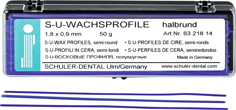 S-U-Wachsprofile  Packung  50 g Wachsprofile halbrund, 1,8 x 0,9 mm