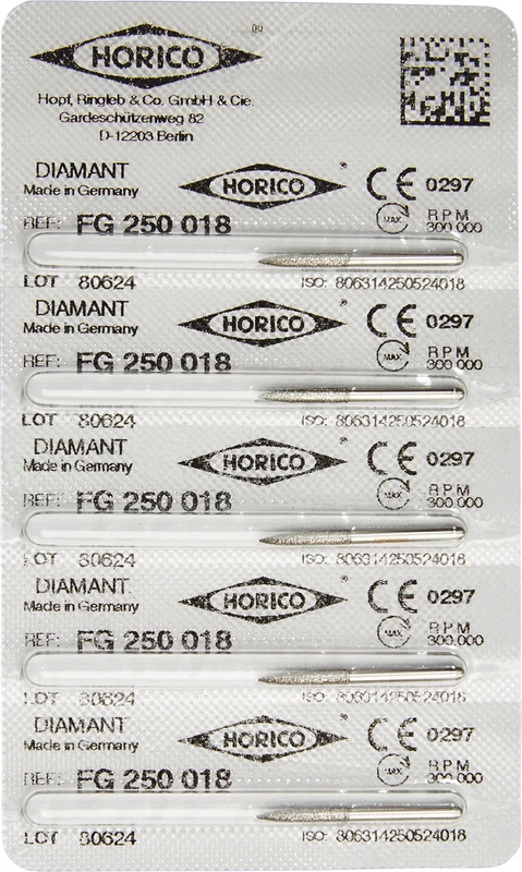 Diamantschleifer 250  Packung  5 Stück FG, Figur 250, 10 mm, 018