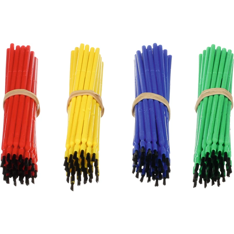 Biegsame Applikatorpinsel  Packung  120 Stück (blau, grün, gelb, rot)