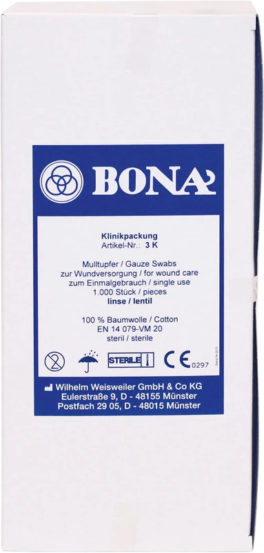 BONA Mulltupfer  Klinikpackung  1.000 Stück Linse