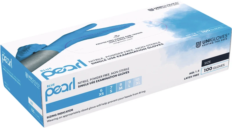 BLUE PEARL  Packung  100 Stück puderfrei, blau, S