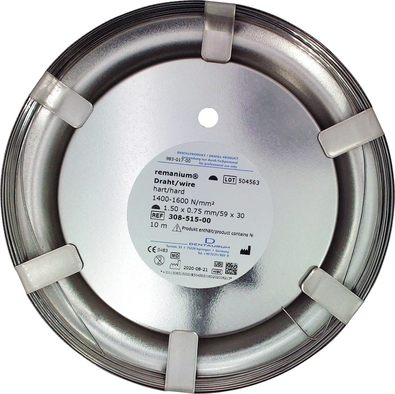 remanium® Draht  Rolle  halbrund, hart, Ø 1,50 x 0,75 mm