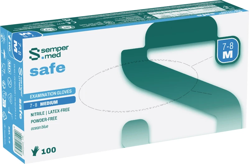 sempermed® safe   Packung  100 Stück puderfrei ocean blue, Größe S