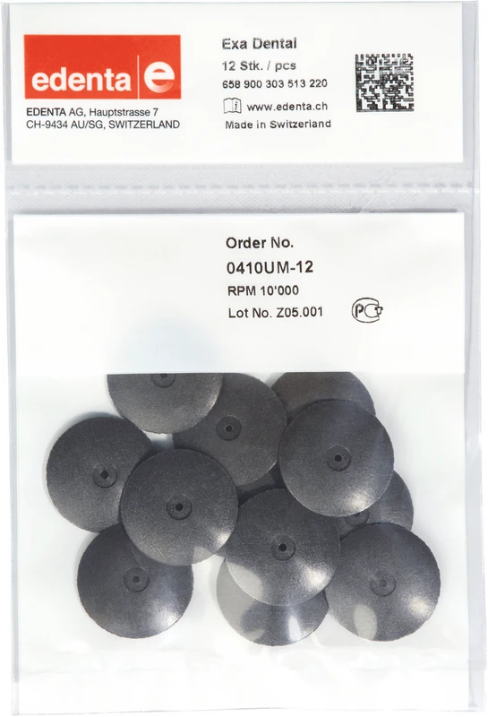 Exa Dental  Packung  12 Stück unmontiert, schwarz fein, Figur 303, 3 mm, ISO 220