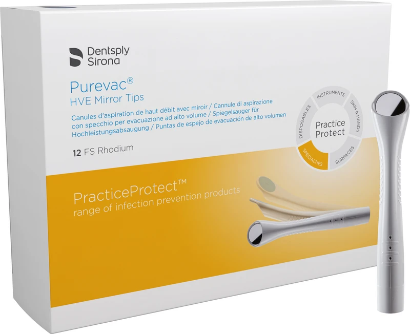 Purevac® HVE Spiegelsauger  Packung  12 Stück FS Rhodium