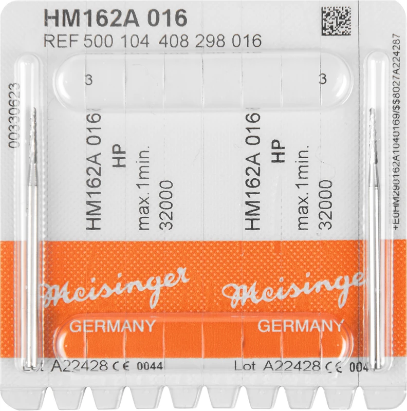Chirurgie Fräser HM 162  Packung  2 Stück kreuzverzahnt (A) HP, Figur 408, 9 mm, ISO 016