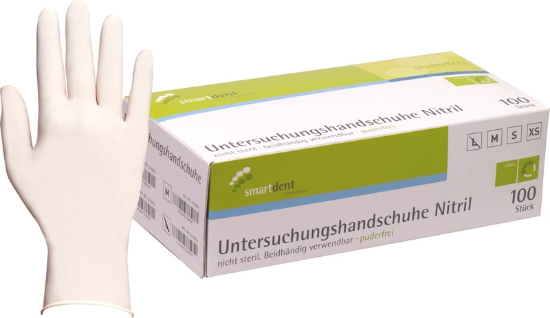 smart Nitrilhandschuhe Soft  Packung  100 Stück puderfrei, weiß, L