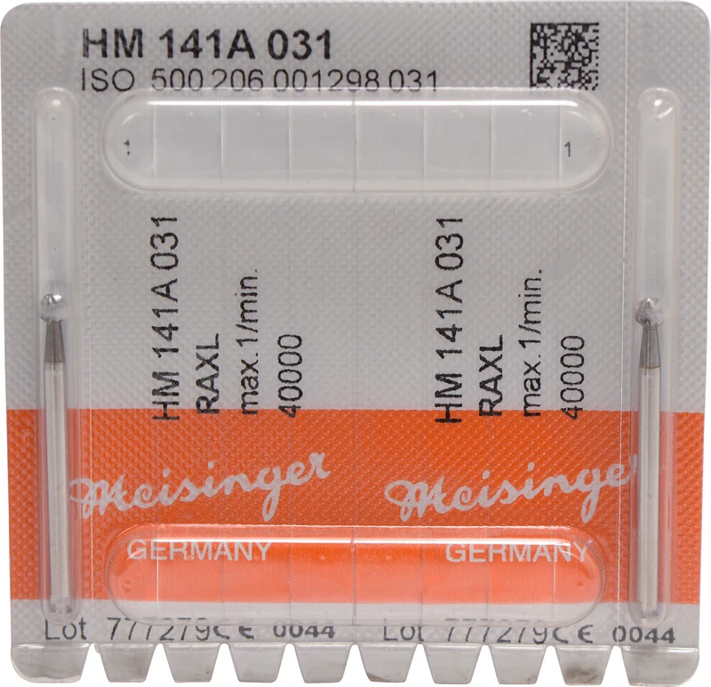 Chirurgie Fräser HM 141  Packung  2 Stück Querhiebverzahnt, RA XL, Figur 001, ISO 031