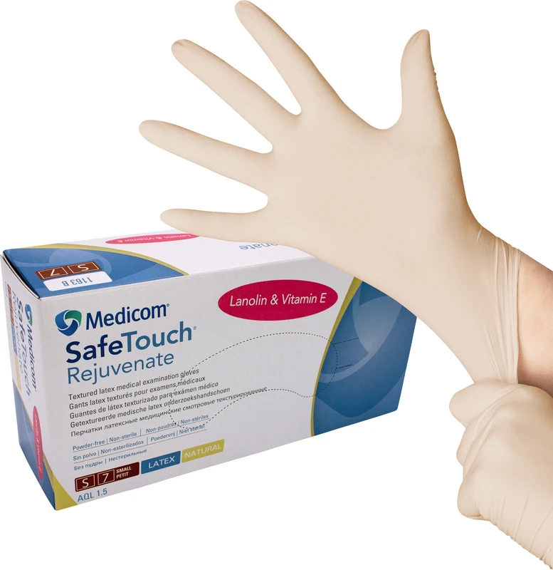 Medicom® SafeTouch® Rejuvenate Latex-Handschuhe  Packung  100 Stück puderfrei, natural, S