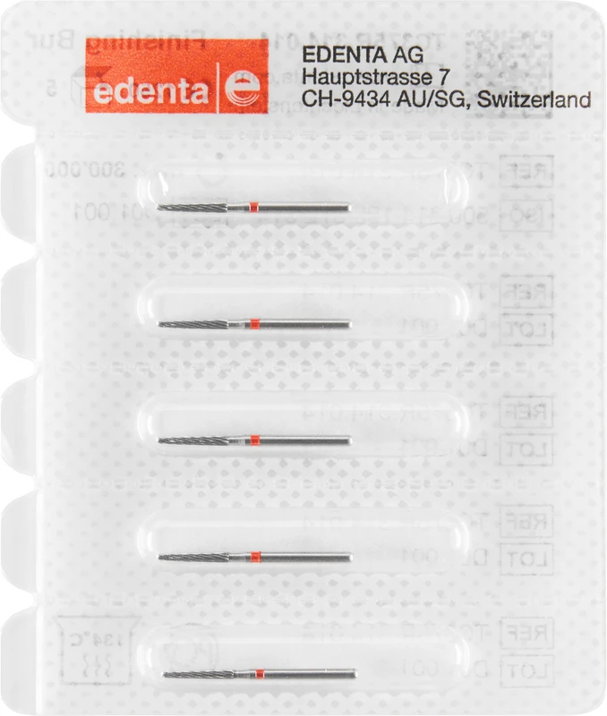 HM-Finierer TC375R  Packung  5 Stück rot, 12 Schneiden, FG, Figur 198 Konus Kante rund, 8 mm, ISO 014