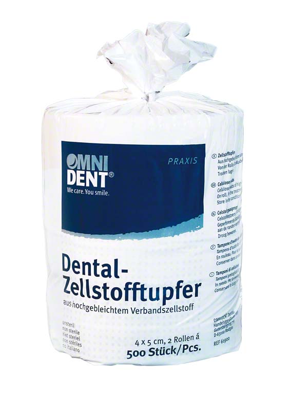 Dental-Zellstofftupfer  Beutel  2 x 500 Stück 4 x 5 cm, unsteril