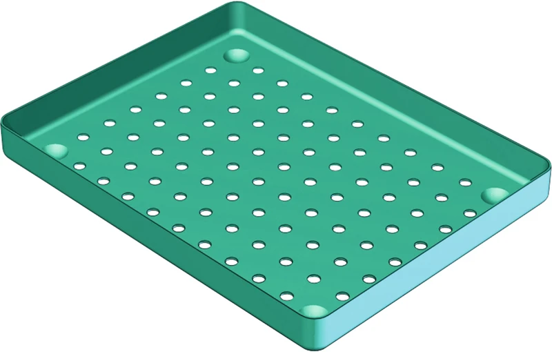 ALUMINIUM TRAY  Stück  Tray grün 18 x 14 cm, perforiert