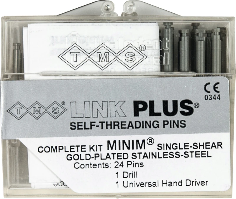 TMS® LINK  Packung  24 Einzelstifte, 2 Bohrer K-92, 1 Handschraubschlüssel, Minim silber EL721-24